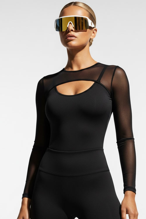 Edge Long Sleeve Mesh Top