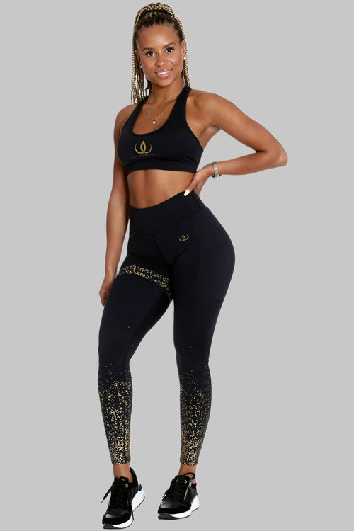 Iconic Gold Leggings with Pocket
