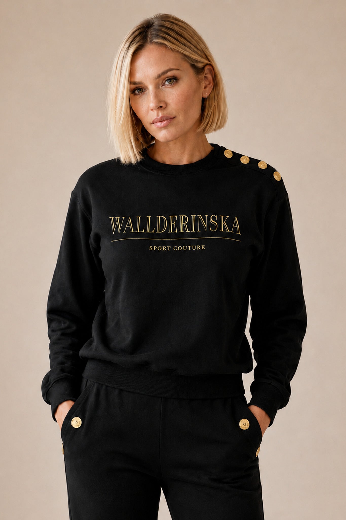 Edge Gold Button Sweater