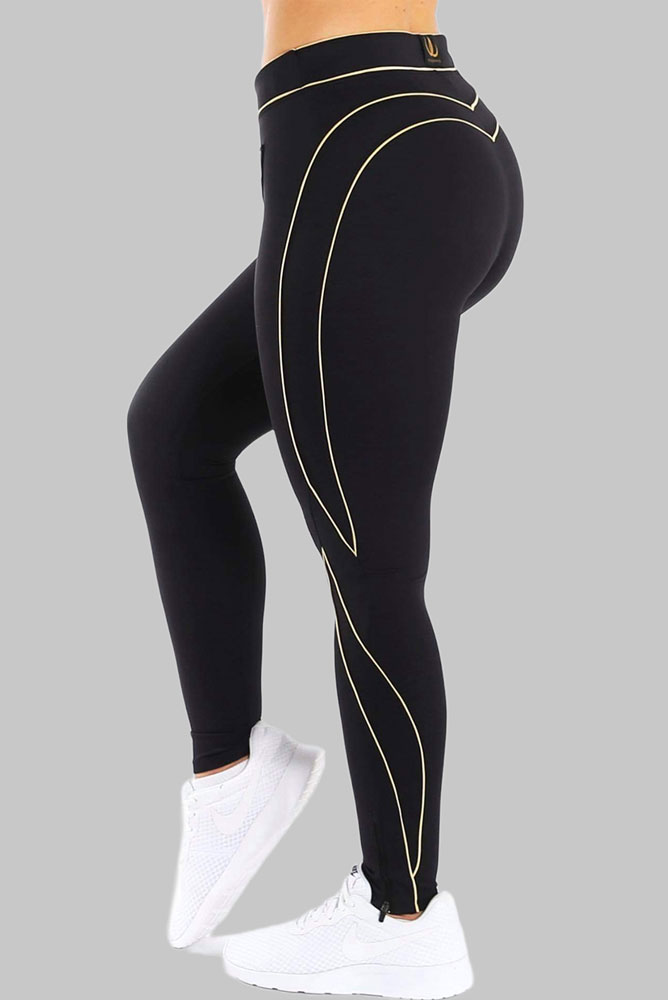 Buy Women Polyester High-Waist Gym Leggings - Black Online | Decathlon