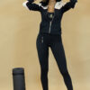 Black training tights with pockets on legs