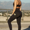 black training tights with pockets on the legs