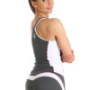 tränings topp- Slimline top grey:white:red