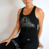 Black training top with silver pattern