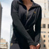 Black half gold zip Long Sleeve