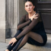 Black mesh trainingtights with pockets on legs