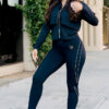 Black jacket with gold zip and faux details